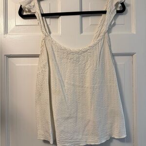 Anthropologie Women's White Textured Tank Top - Lightweight Summer Layer